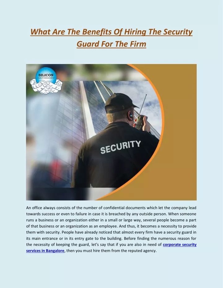what are the benefits of hiring the security