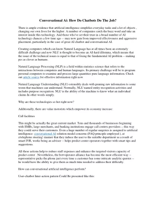 conversational ai how do chatbots do the job