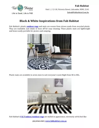 Black & White Inspirations from Fab Habitat