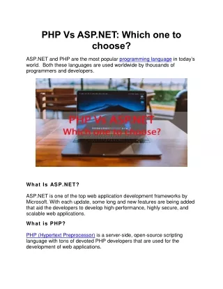 php vs asp net which one to choose