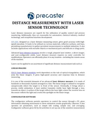 Distance Measurement with Laser Sensor Technology