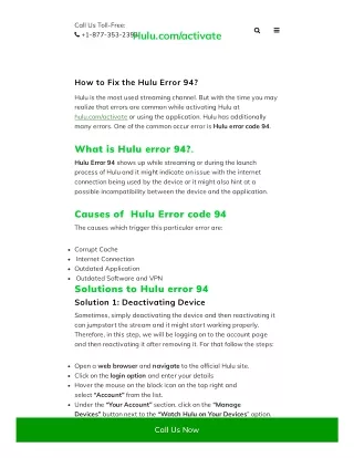 How to Fix the Hulu Error 94