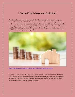 5 Practical Tips To Boost Your Credit Score