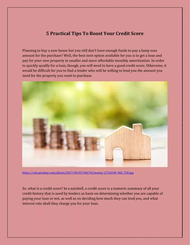 5 practical tips to boost your credit score