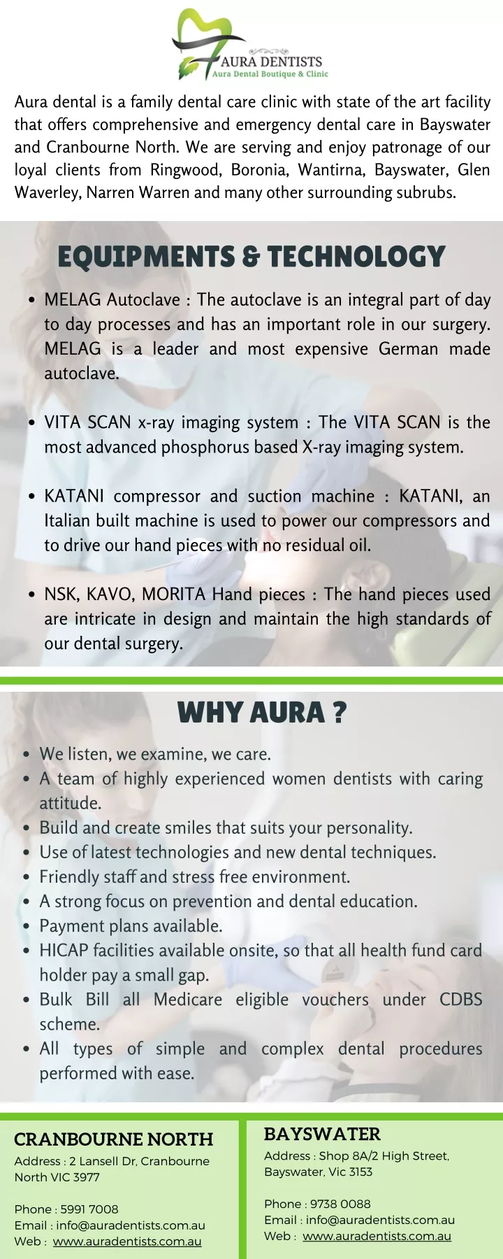 aura dental is a family dental care clinic with