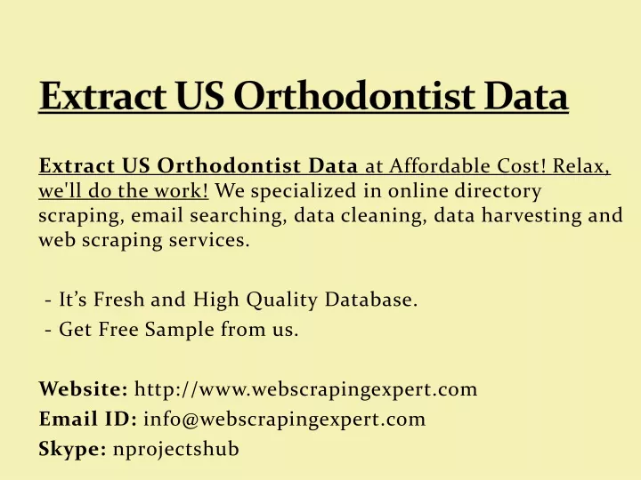 extract us orthodontist data