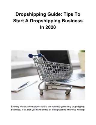 dropshipping guide tips to start a dropshipping