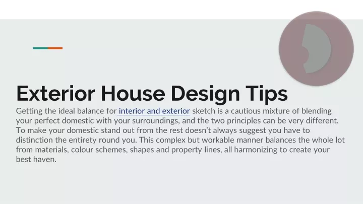 exterior house design tips