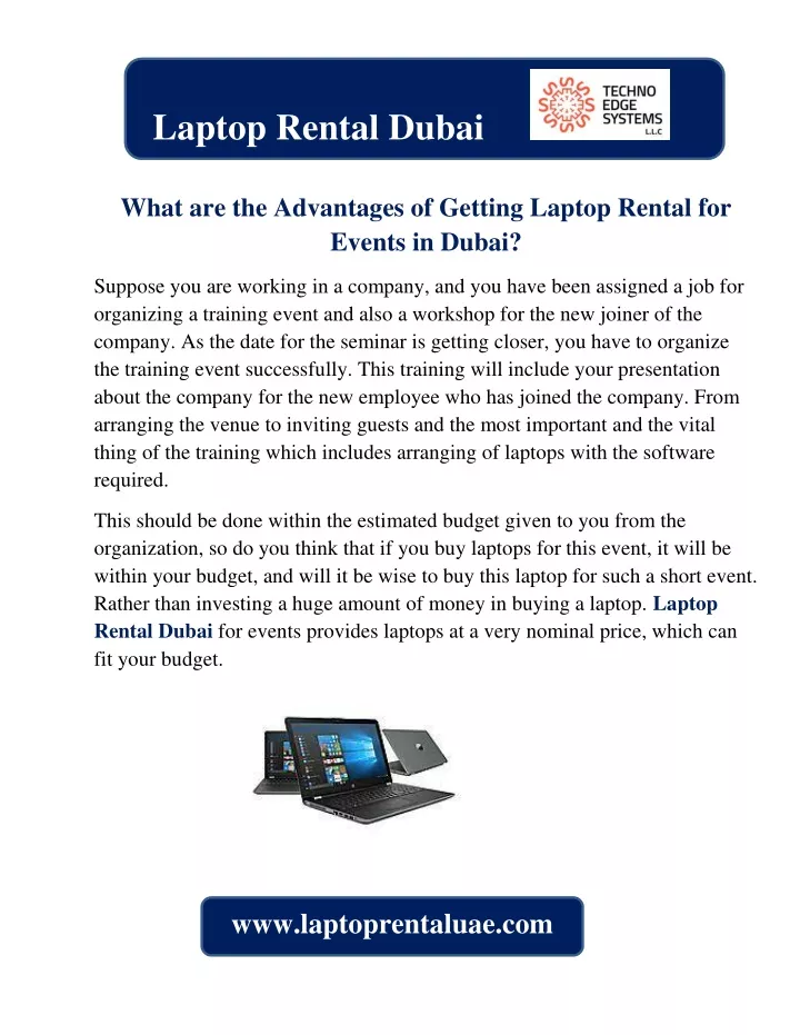 laptop rental dubai