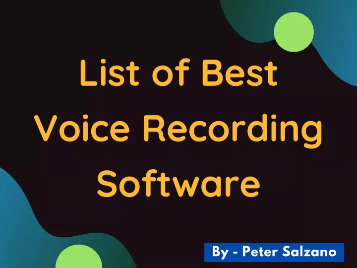 list of best voice recording software