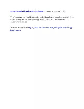 enterprise android application development