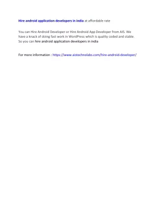 hire android application developers in india