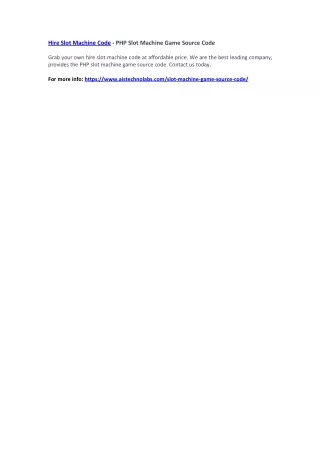 hire slot machine code php slot machine game