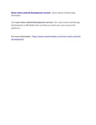 react native android development services react