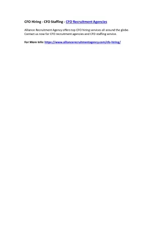 cfo hiring cfo staffing cfo recruitment agencies