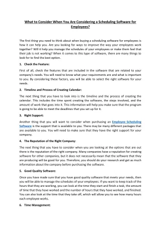 what to consider when you are considering
