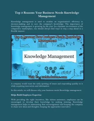 top 3 reasons your business needs knowledge
