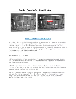 Bearing Cage Defect Identification