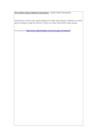 hire online casino software developers casino