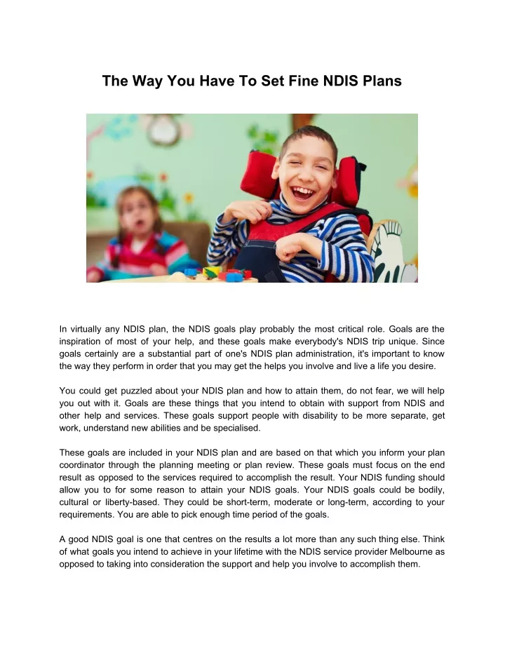 the way you have to set fine ndis plans