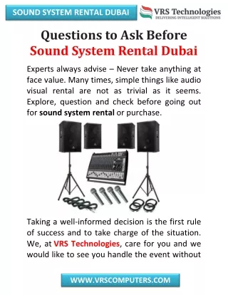 sound system rental dubai