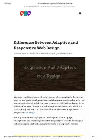 Difference Between Adaptive and Responsive Web Design