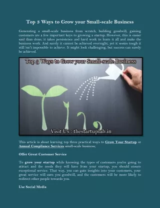 top 3 ways to grow your small scale business