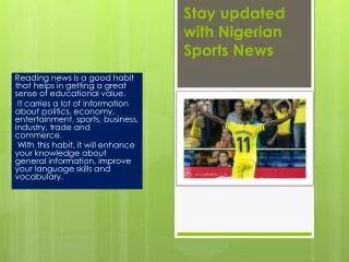 Stay updated with Nigerian Sports News