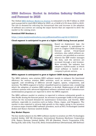the global mro software market in aviation