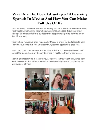 what are the four advantages of learning spanish