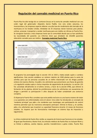 Regulación del cannabis medicinal en Puerto Rico