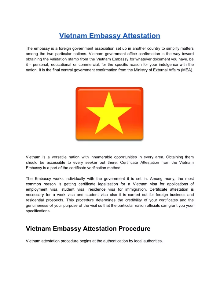 vietnam embassy attestation