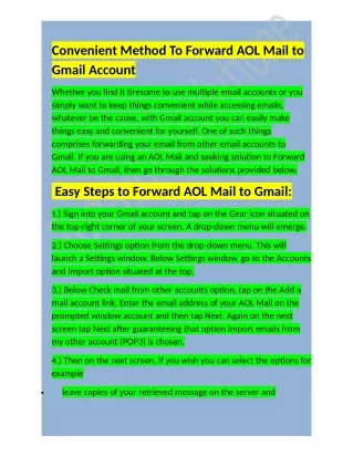 Call - 1-800-316-3088 How To Forward AOL Mail to Gmail Account easily