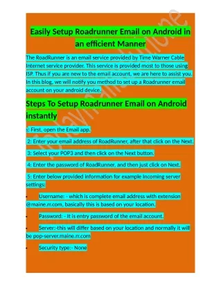 easily setup roadrunner email on android