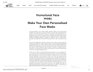 Promotional face masks | Bespoke Printed Logo Face Masks UK