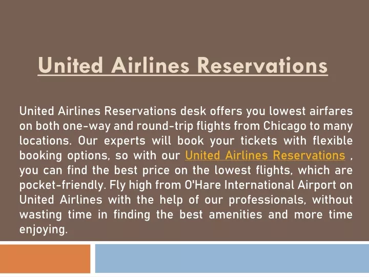 united airlines reservations
