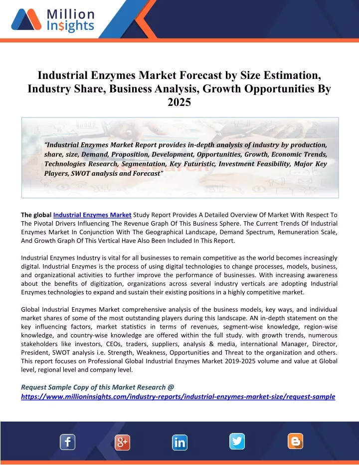 industrial enzymes market forecast by size