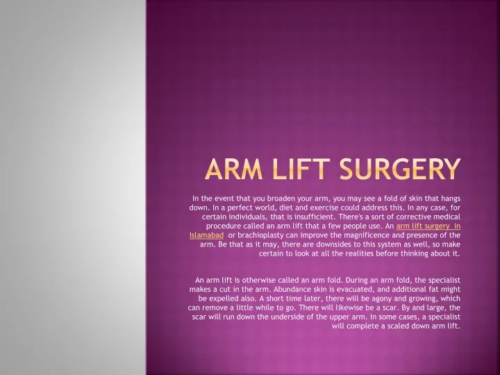 arm lift surgery