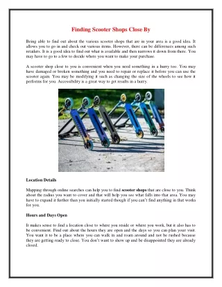 finding scooter shops close by