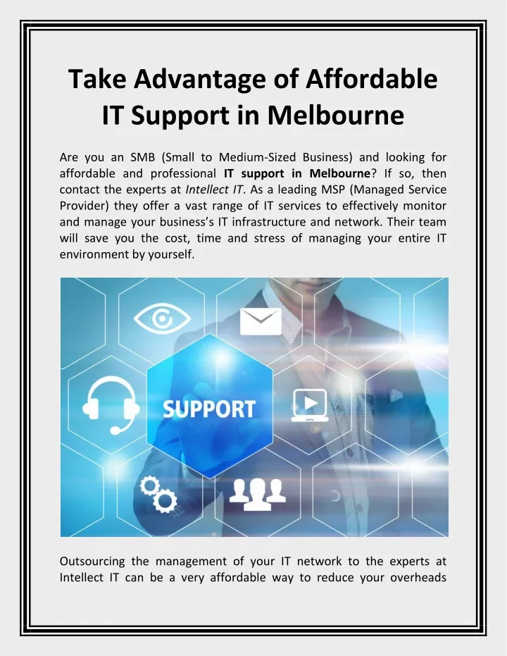 take advantage of affordable it support