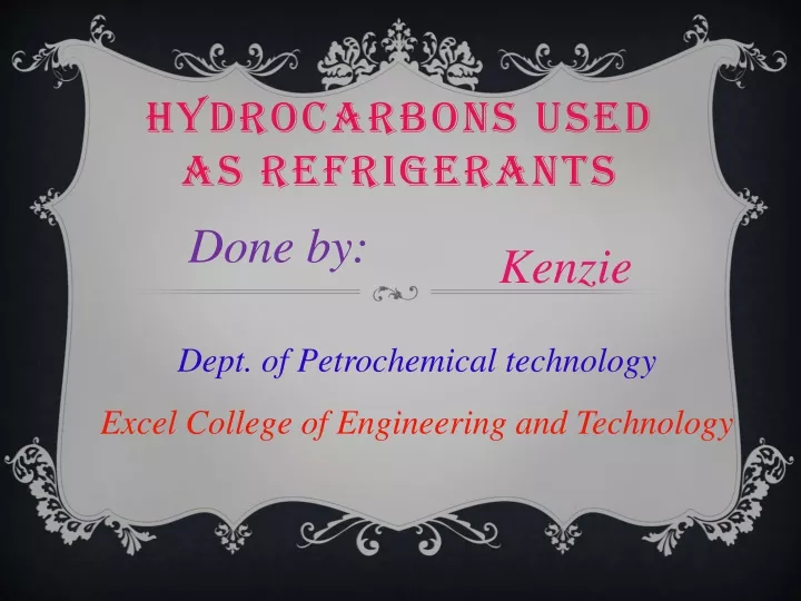 hydrocarbons used as refrigerants