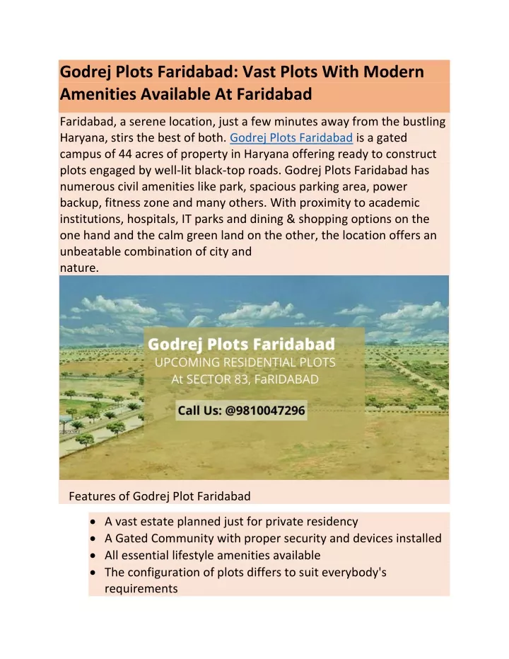 godrej plots faridabad vast plots with modern