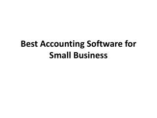 What is Best Accounting Software for Small Business?