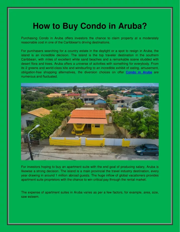 how to buy condo in aruba