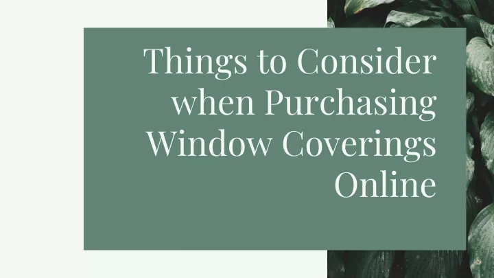 things to consider when purchasing window