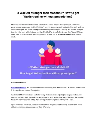 is waklert stronger than modafinil
