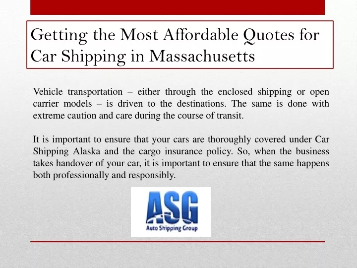 getting the most affordable quotes for car shipping in massachusetts