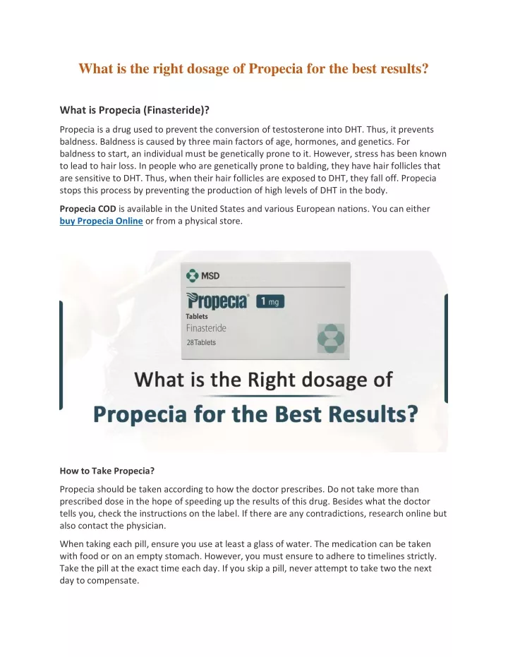 what is the right dosage of propecia for the best