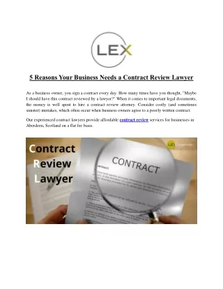 5 Reasons Your Business Needs a Contract Review Lawyer