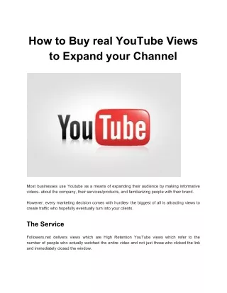 How to Buy real YouTube Views to Expand your Channel